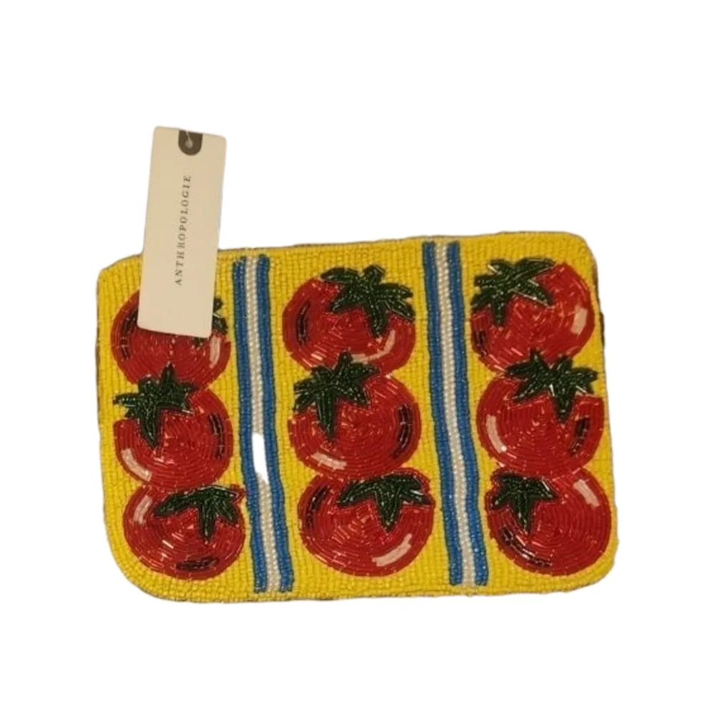 Anthropologie Fiona Medium Beaded Pouch Tomato Viral On TikTok
